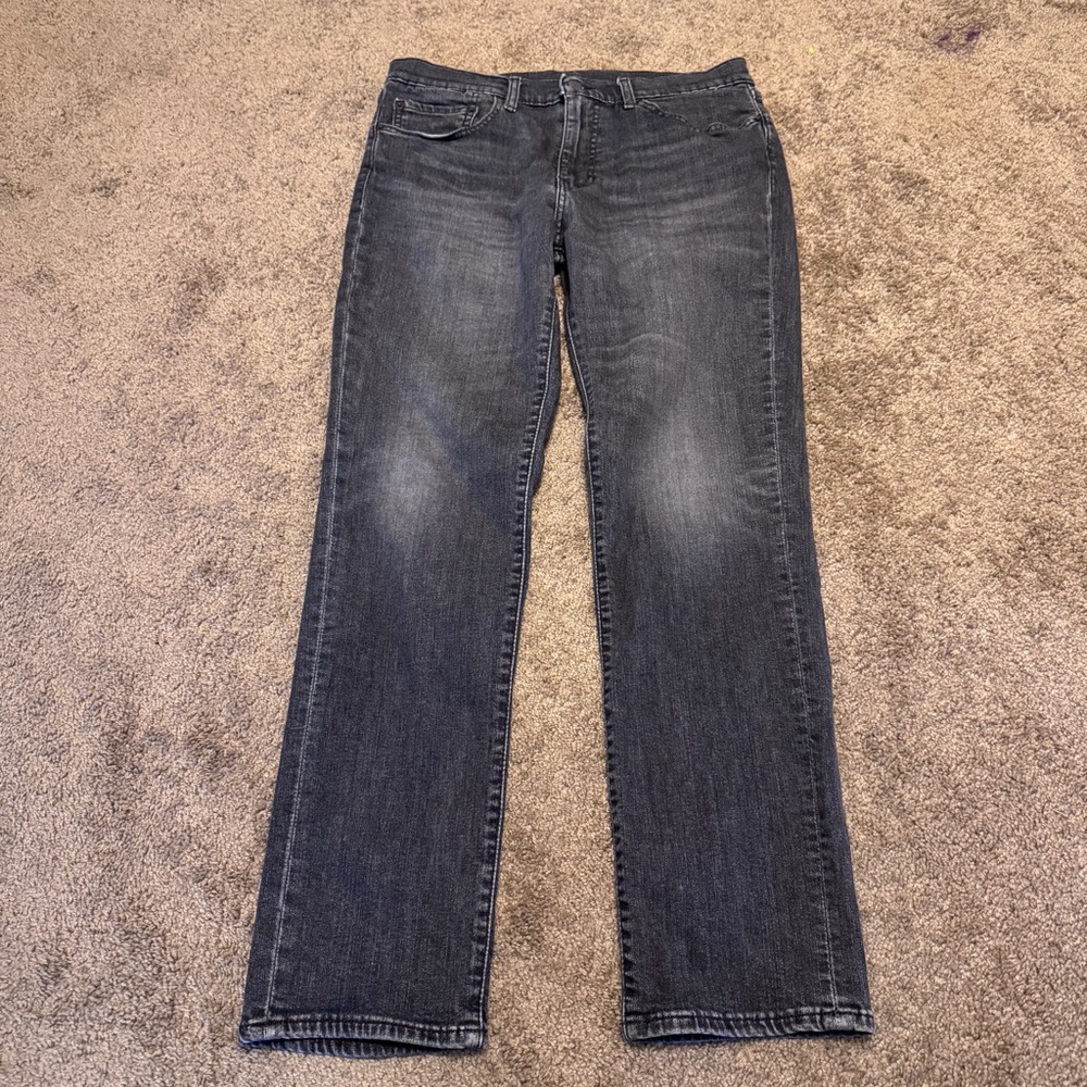 Levis 511 Jeans Mens 34x32 Black Denim Straight Leg Pockets Logo Casual